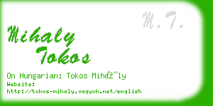 mihaly tokos business card